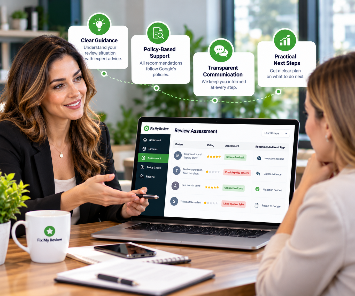 Workspace set up for a Google reviews management consultation